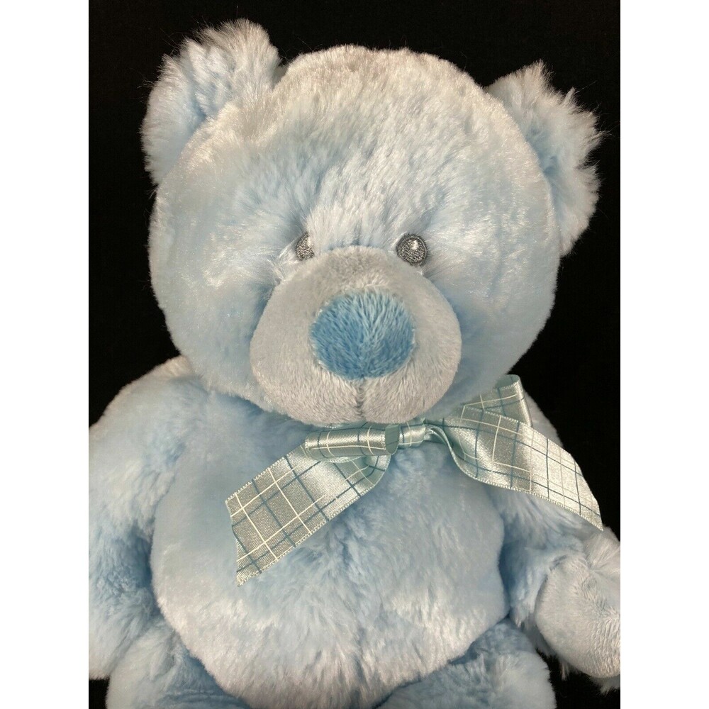 Baby Ganz My First Teddy Bear Blue Bow Plush Stuffed Animal Toy 7 In Sitting